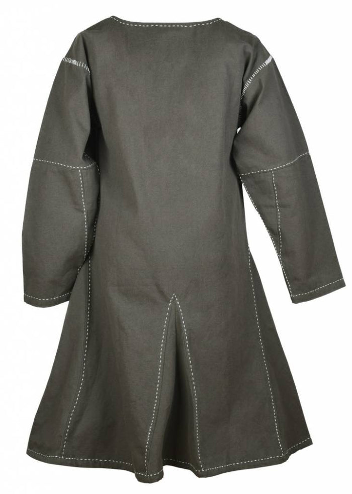 Medieval tunic Kragelund hand-stitched finish, olive green