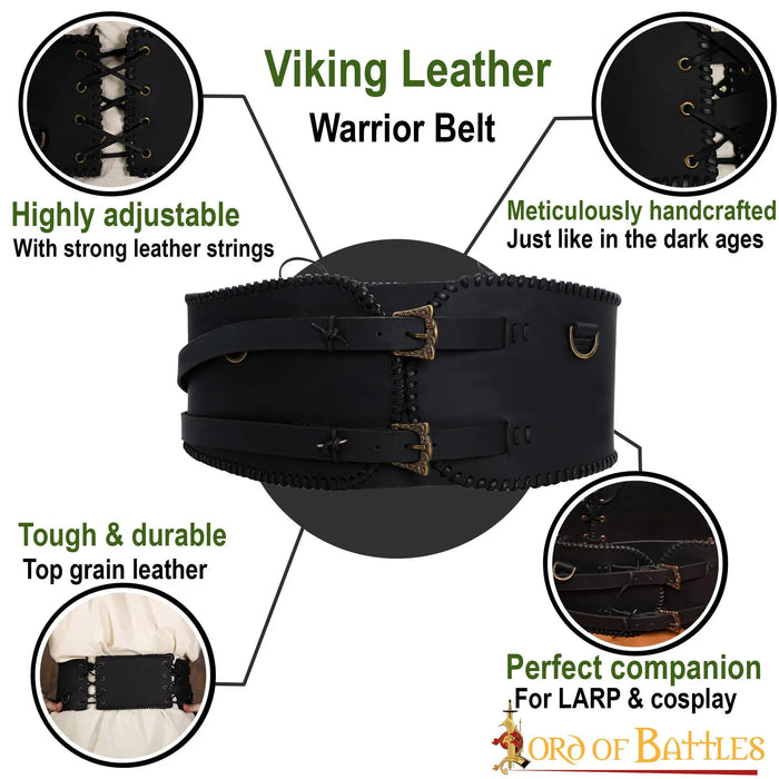 Broad Viking belt, brown