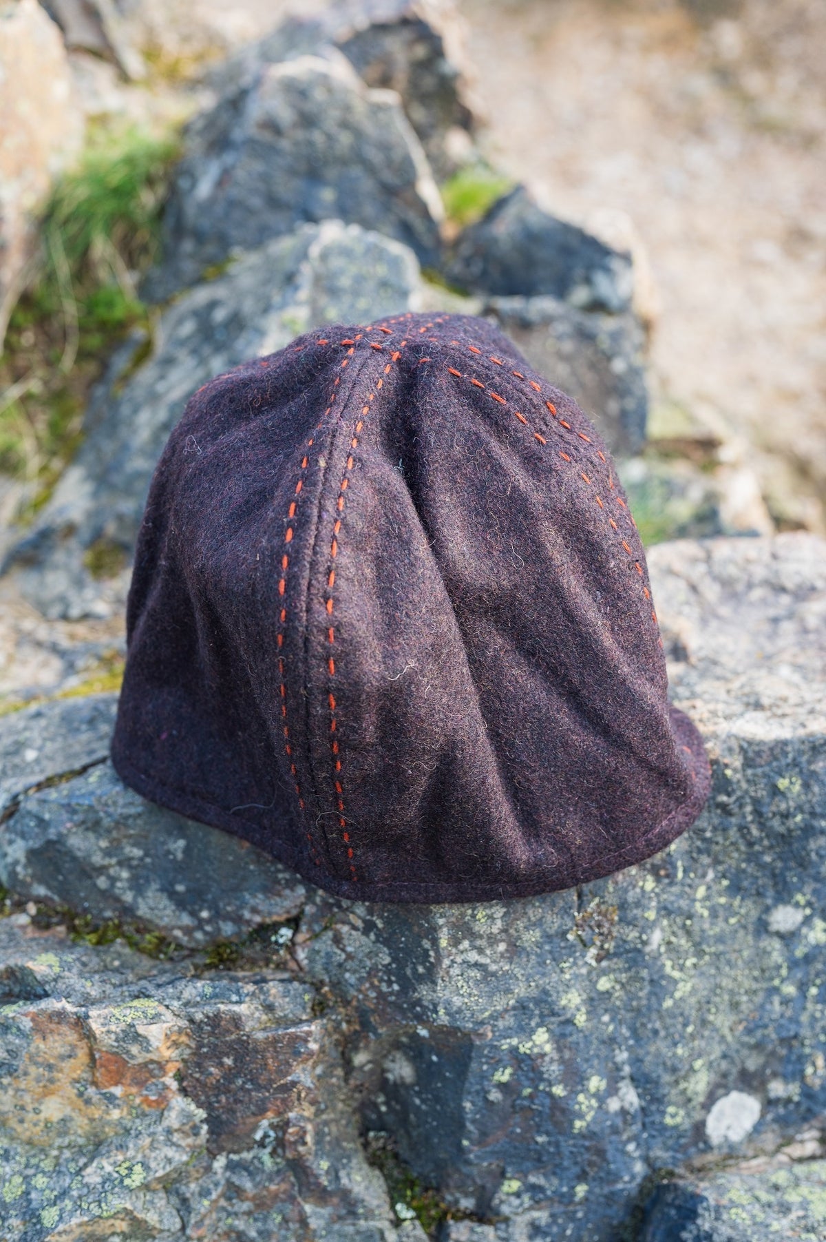 Viking cap Njal, brown, wool blend
