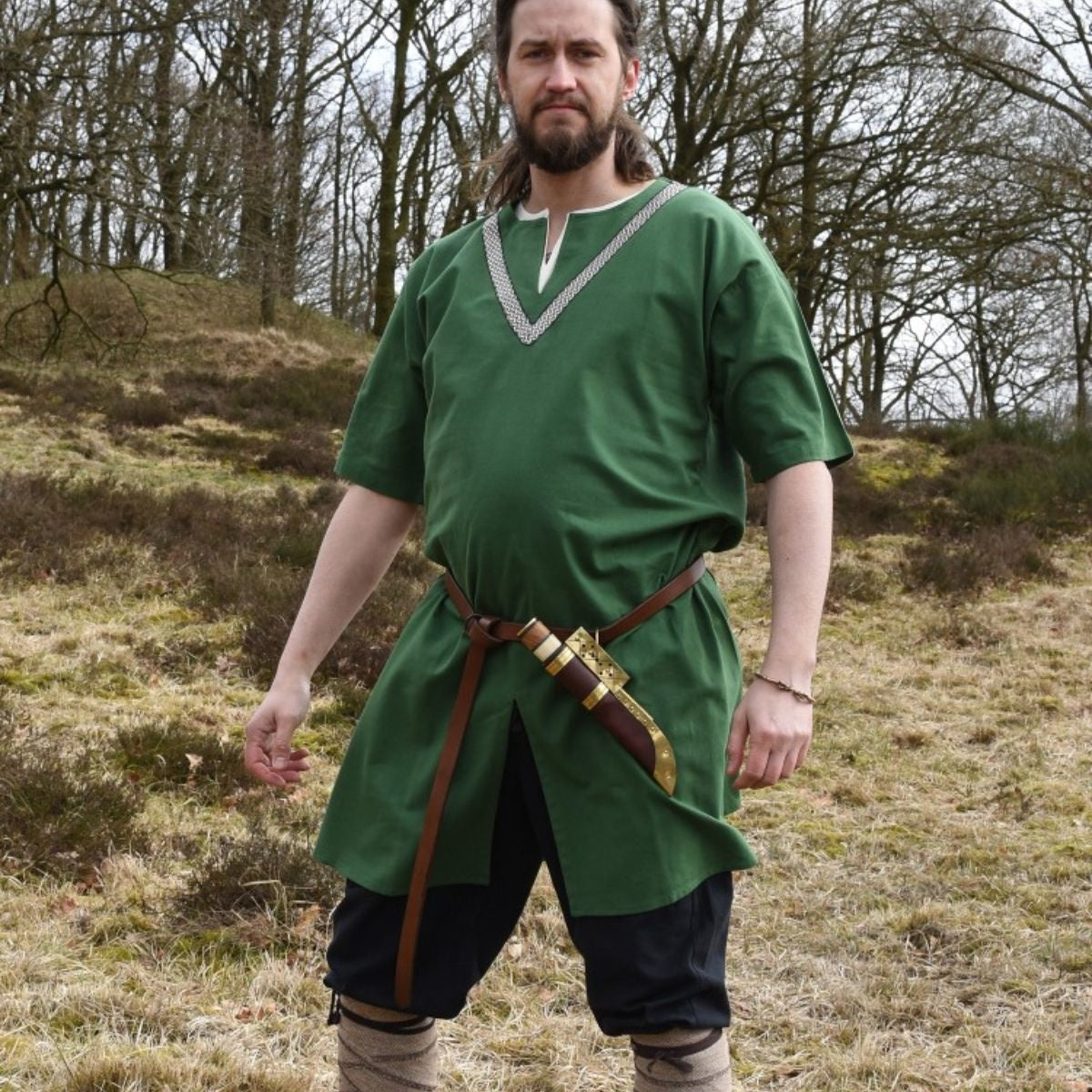 Birka tunic Knut, short sleeves, green