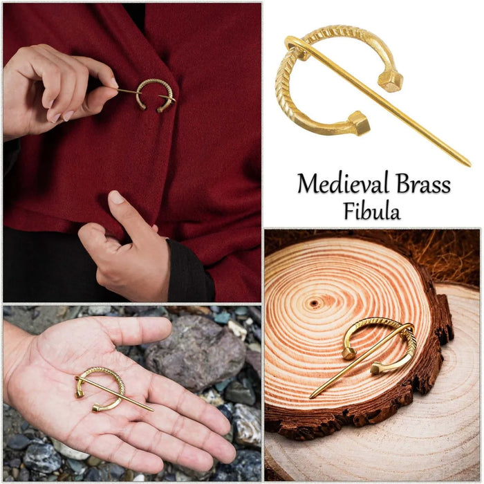 Horseshoe fibula Birka small, brass