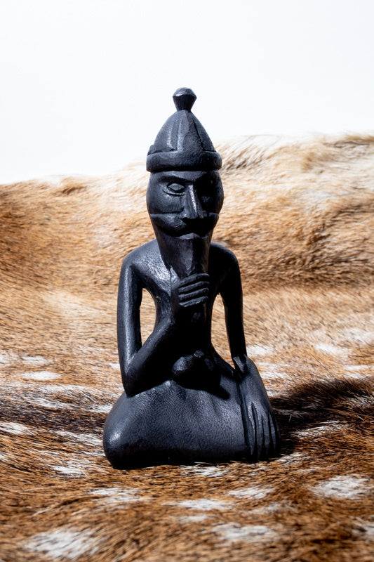 Wood carving Viking god Freyr