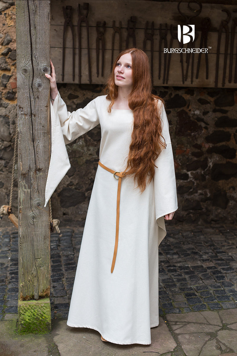 Klara middeleeuwse chemise, onderjurk, naturel