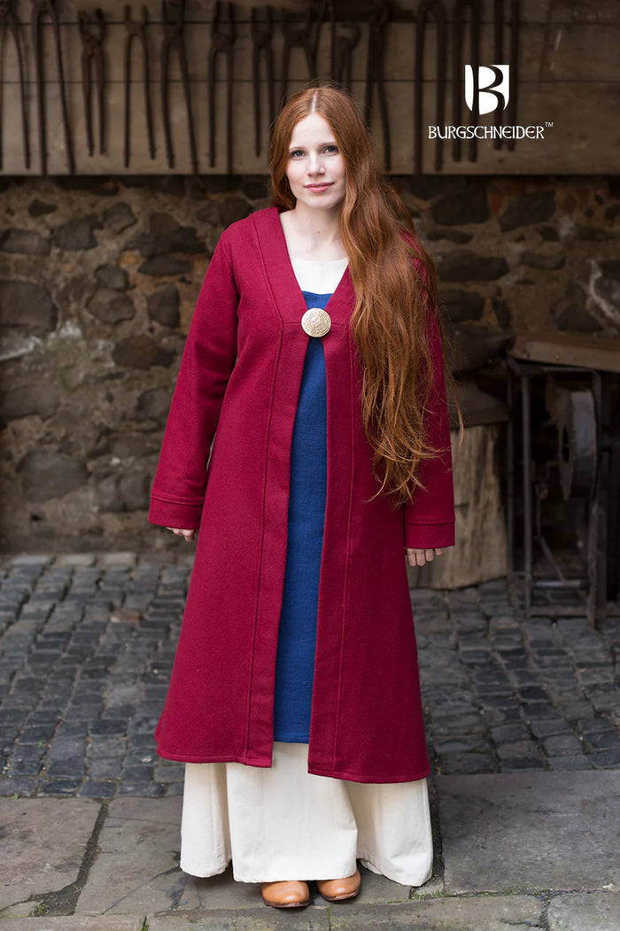 Birka kaftan Aslaug, wool blend, red