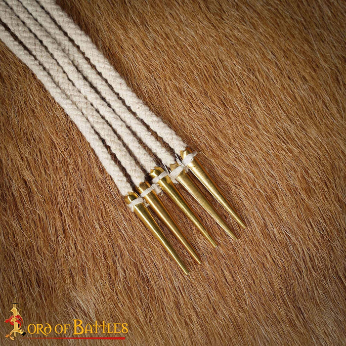 Laces with aiglets 150 cm, set of 5, natural