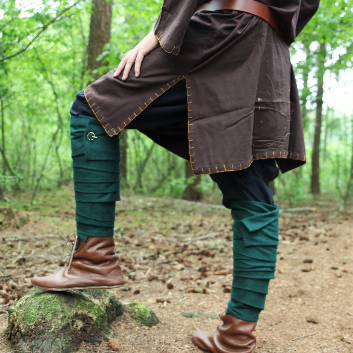 Germanic Thorsberg tunic with authentic hem, dark brown