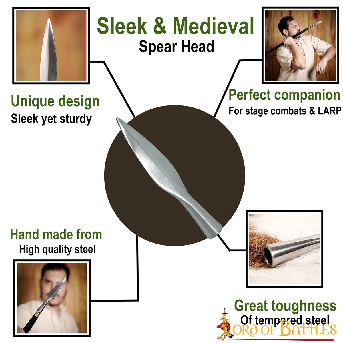 Leaf-shaped Germanic javelin spearhead (framms), semi-sharp