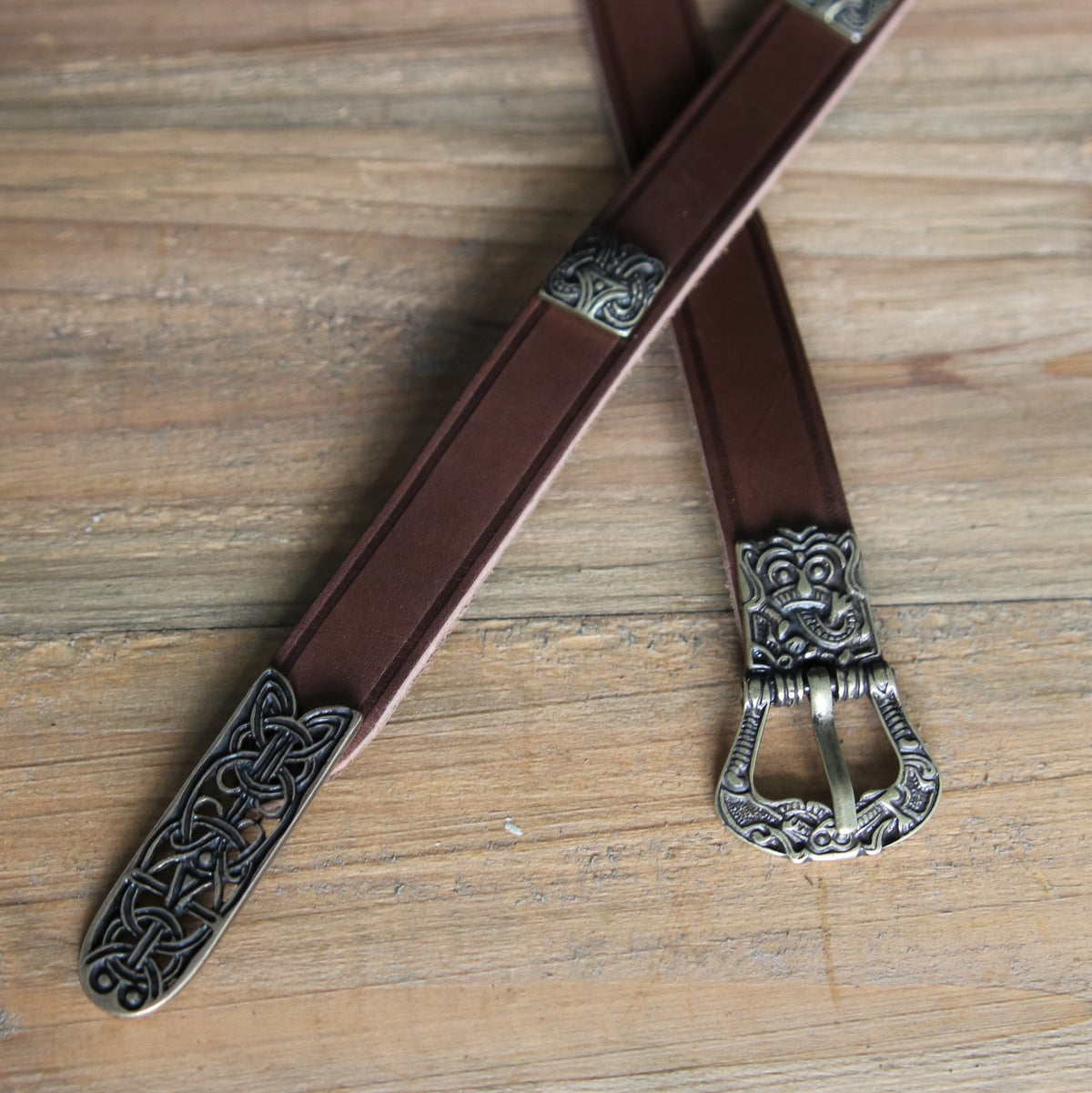 Birka belt deluxe, brown, brass, 165 cm, brown