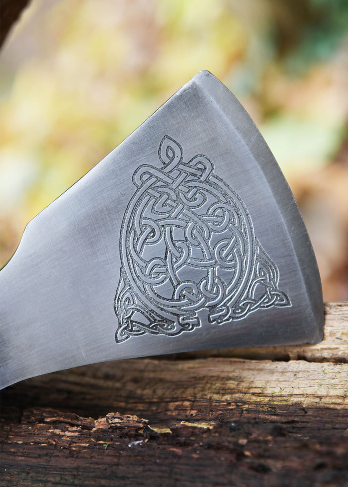 Viking axe, type F, engraved, semi-sharp