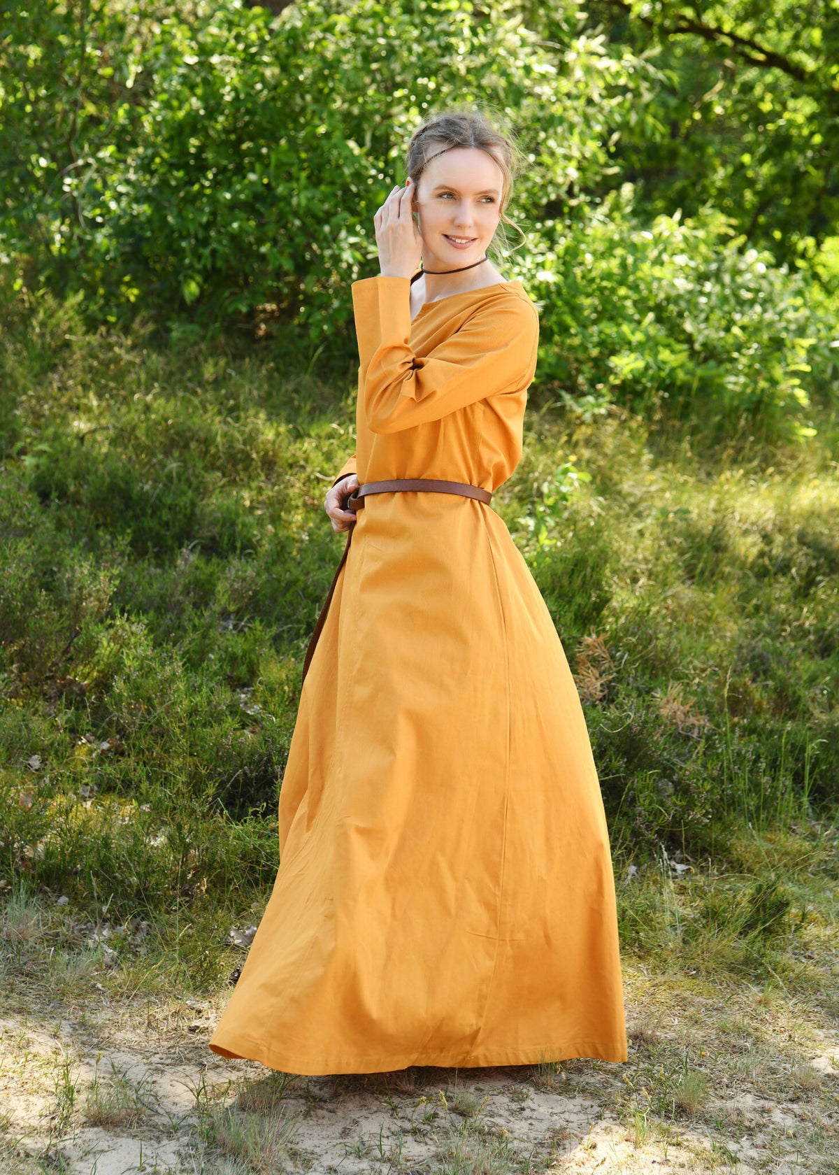 Viking dress Milla, yellow