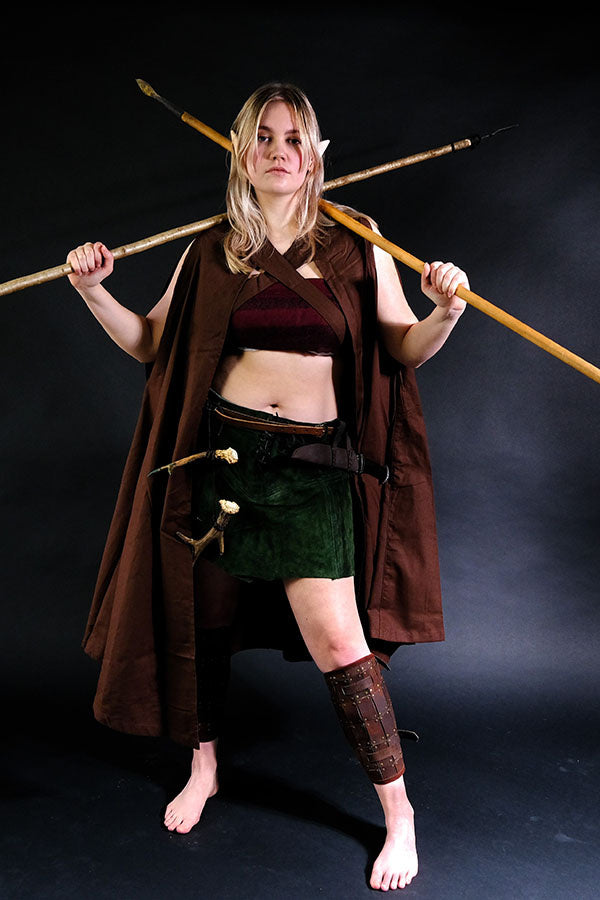 Leather skirt Nuala, green