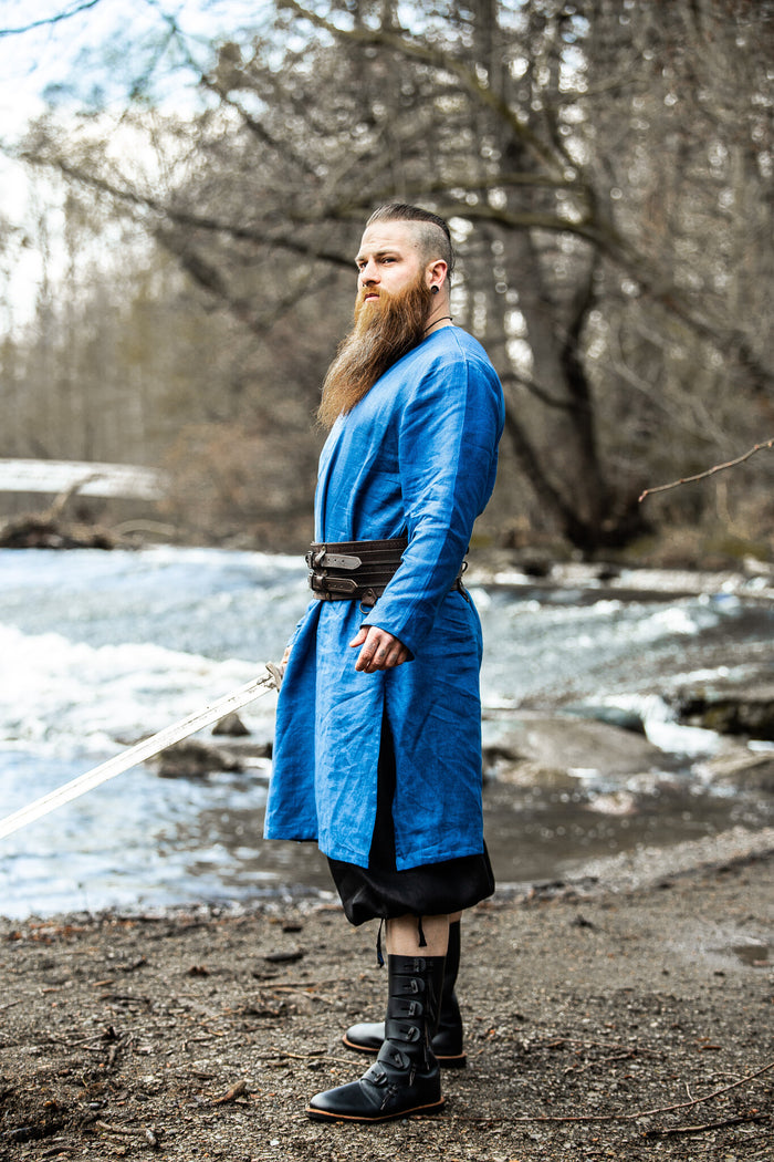 Thorsberg tunic Germanic, linen, blue