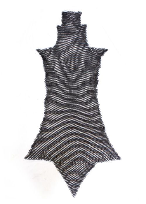 Chain mail chausses, blackened, 8 mm