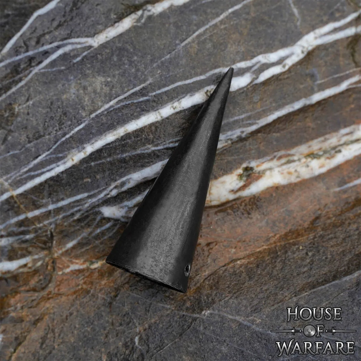 Conical butt cap, hand-forged, sharp