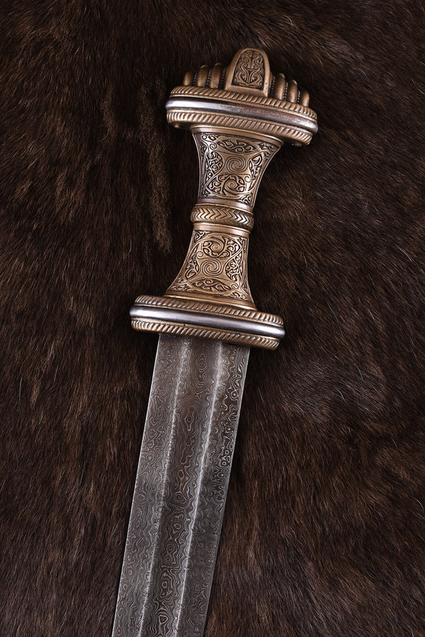 Anglo-Saxon sword Fetter Lane, damast steel, semi-sharp