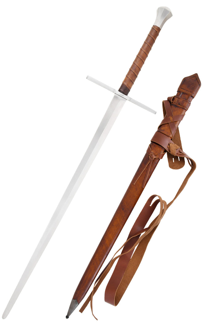 Two-handed sword with scabbard, blunt (battle-ready)