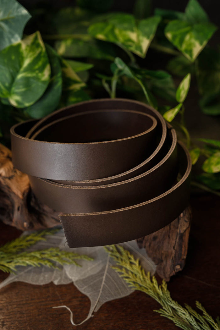 Leather belt strip, 30 mm / 180-190 cm brown