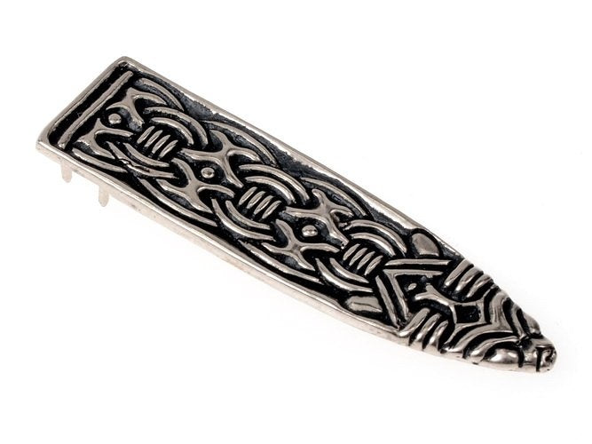 Viking belt end Borre, silvered