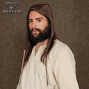 Medieval coif, leather, brown