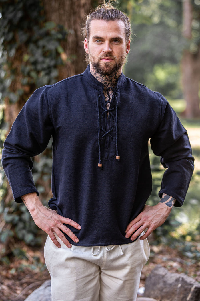 Thick cotton shirt, black