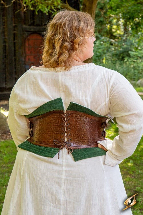 Leather corset margot, green