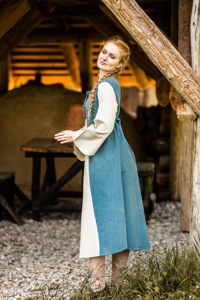 Dress Belle, light blue-cream