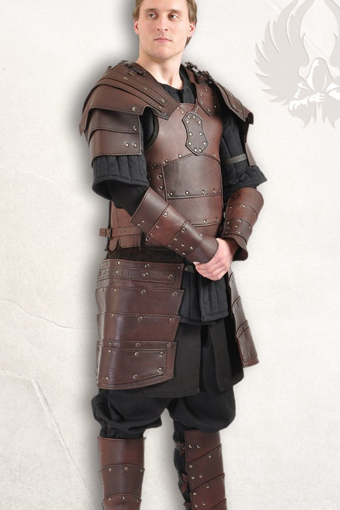 Albrecht leather bracers, forearm guards, brown
