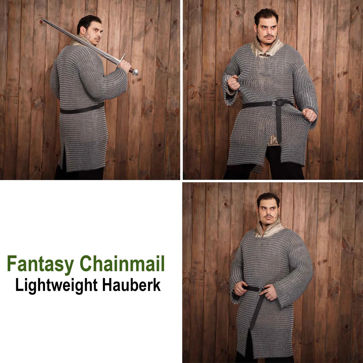 Hauberk with split, aluminium & rubber 10 mm