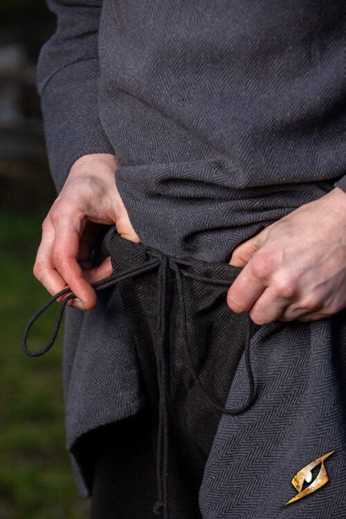 Rusvik trousers Ull, herringbone pattern, wool blend, black