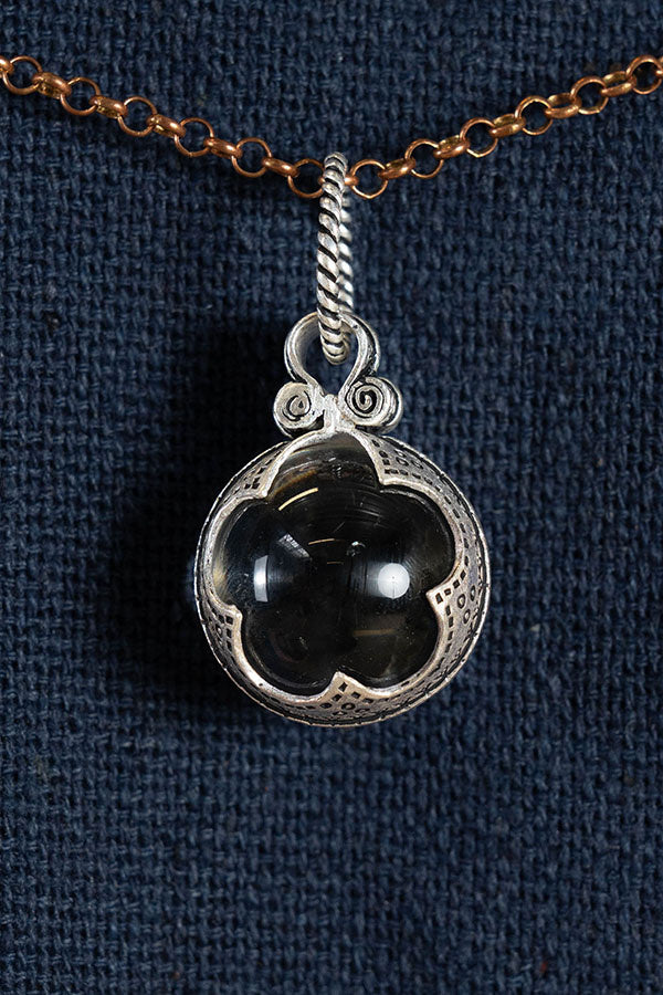 Cristal de roche viking de Gotland taille L, en bronze argenté