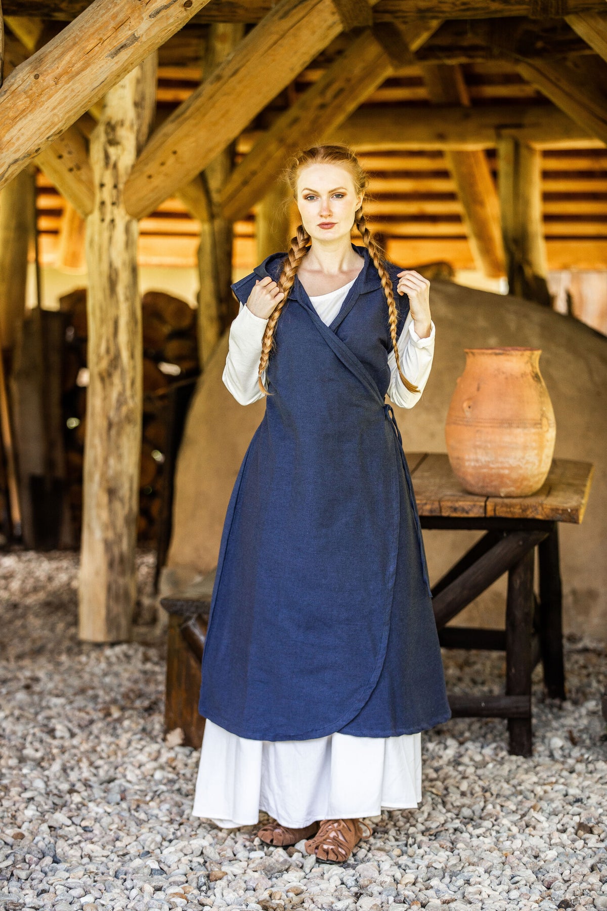 Wrap dress Thyra, blue