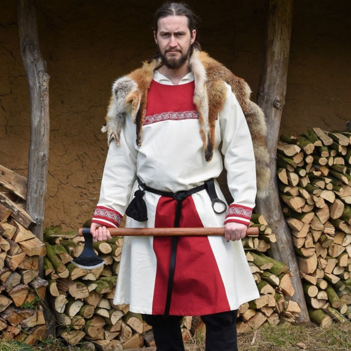 Frankish tunic Childeric, natural-red
