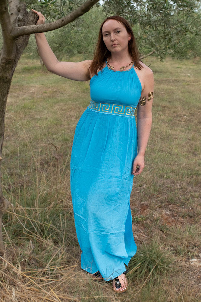 Goddess dress Circe, turquoise