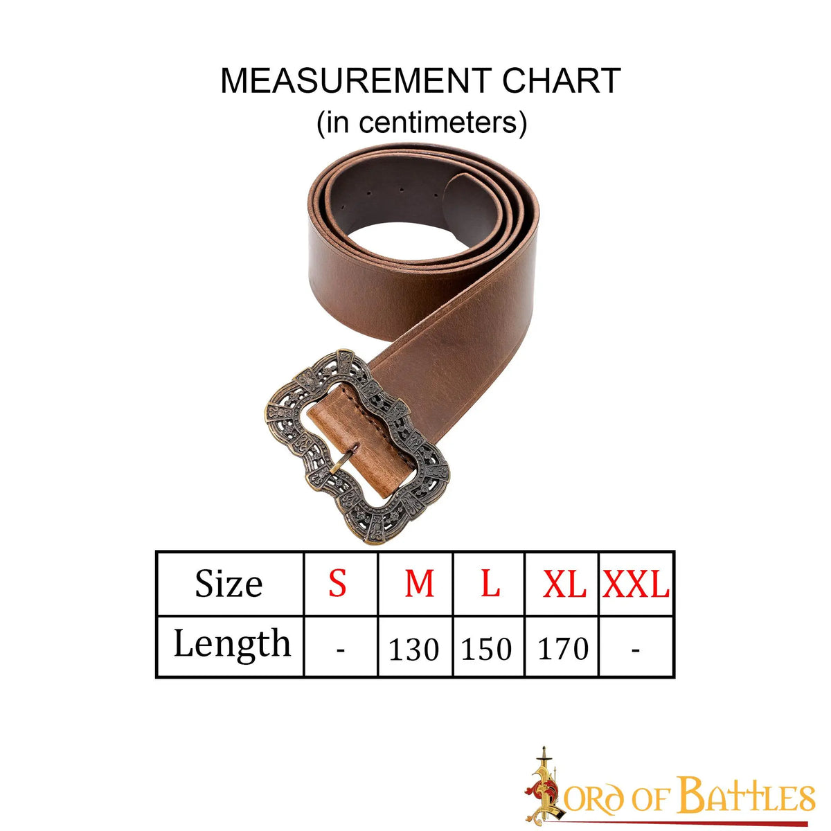 Pirate belt Bastian, 130 cm, brown