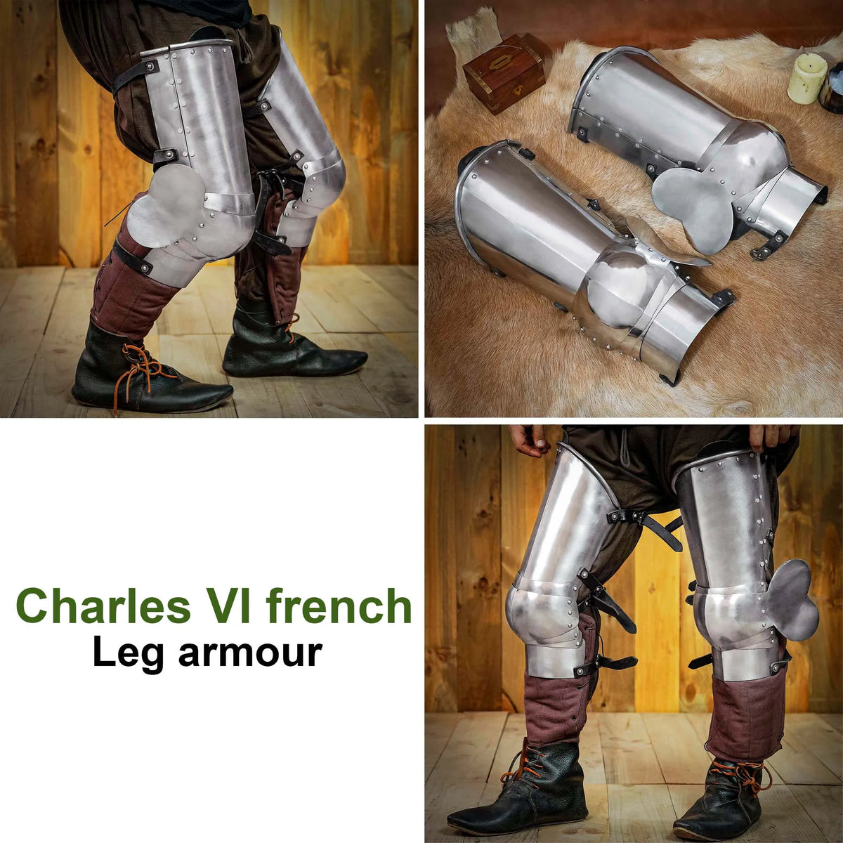 Late 14th century leg armour, cuisses, 1.6 mm