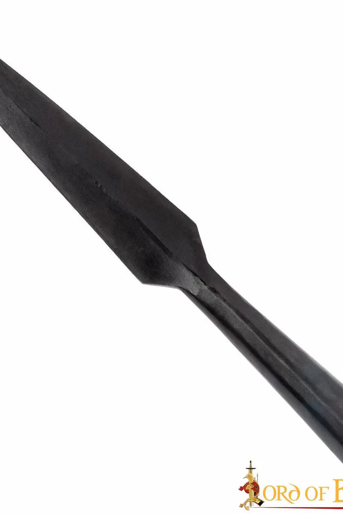 Early medieval spearhead with shoulders, bronzed, semi-sharp