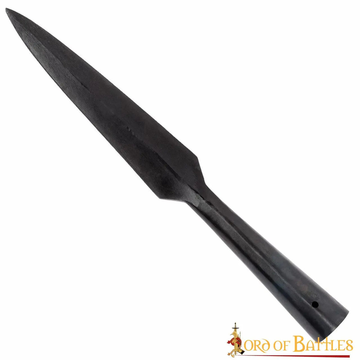 Early medieval spearhead with shoulders, bronzed, semi-sharp