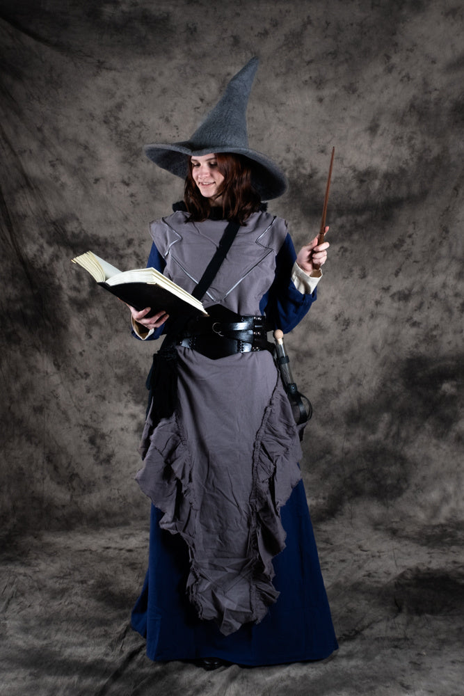 Witches hat, grey, wool felt