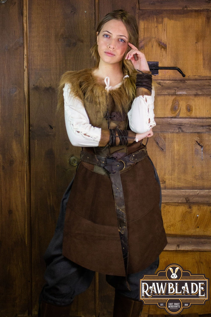 Falcon Woman Leather Jerkin, brown