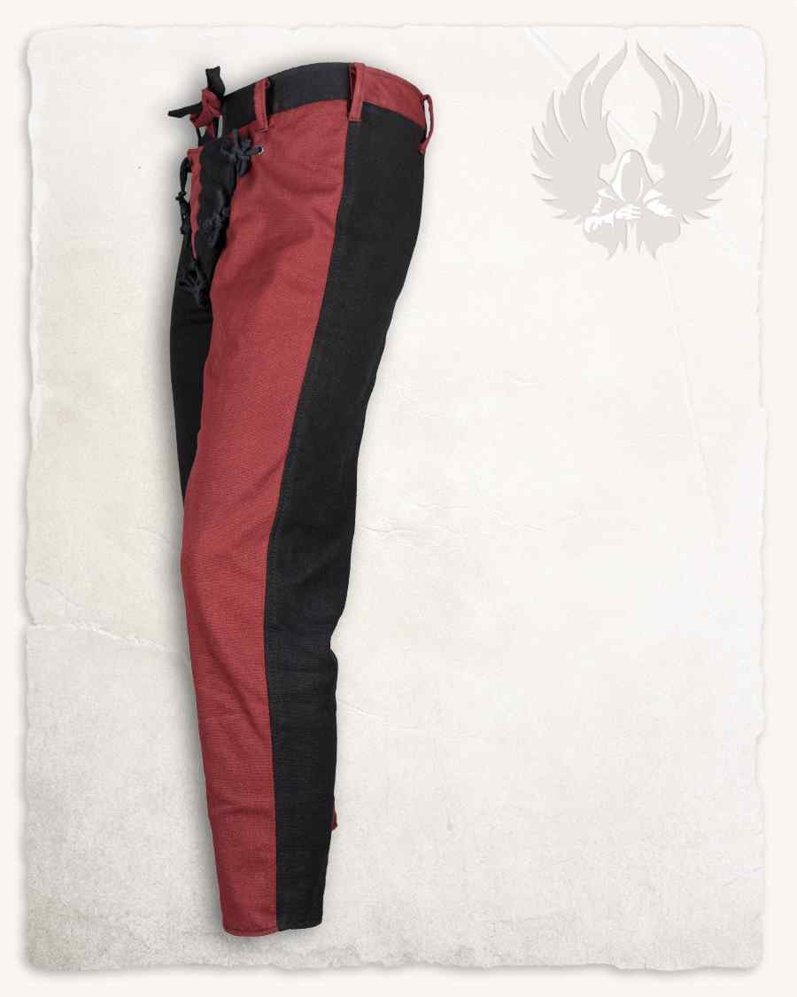 Mi-parti trousers Gustav, Black/Red