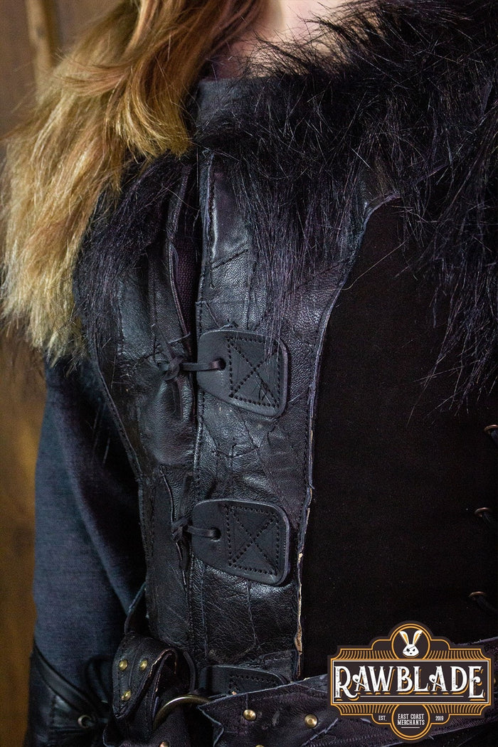 Raven Leather Jerkin, woman, black