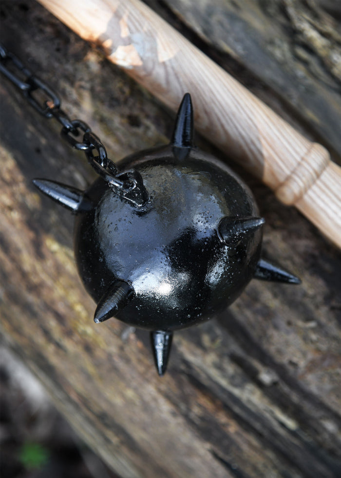 Flail with wooden ball