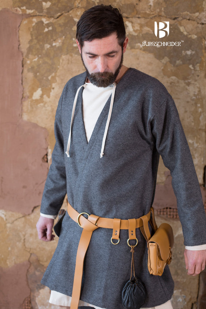 Viking caftan Loki (grey), wool blend