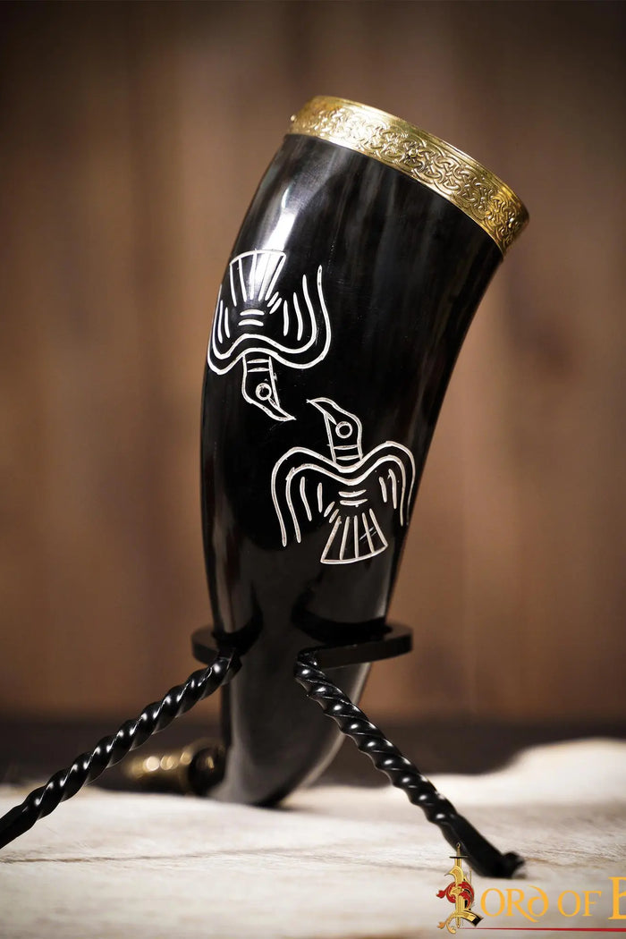 Engraved Odin drinking horn, 300-500 ml