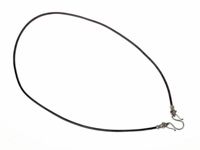 Viking necklace with weasels, black, leather