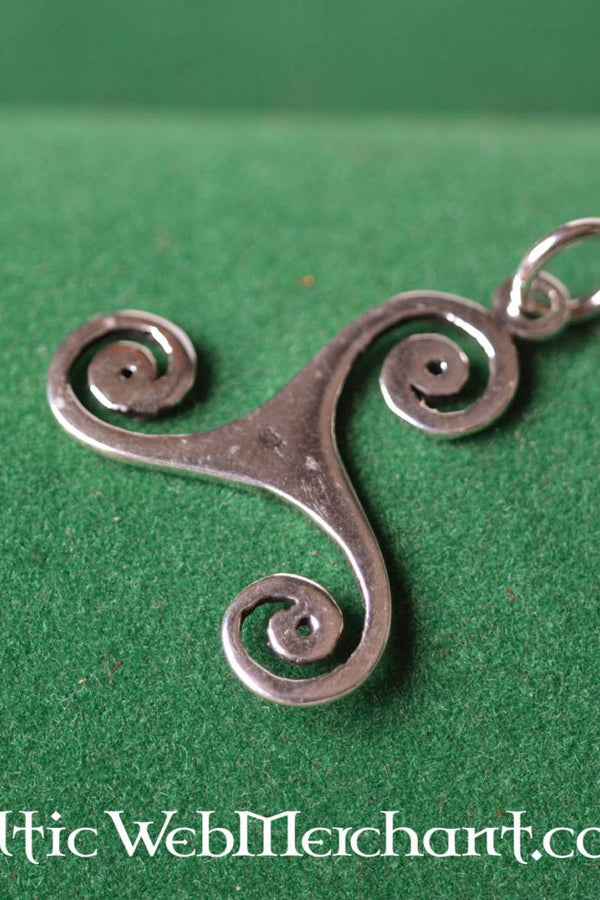 Silver triskelion, sterling silver
