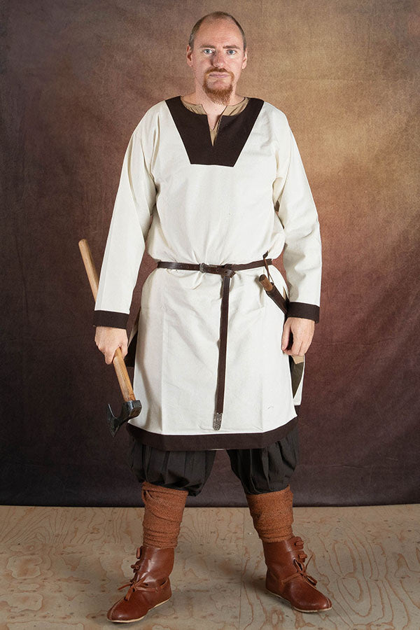 Frankish tunic Clovis, natural-brown