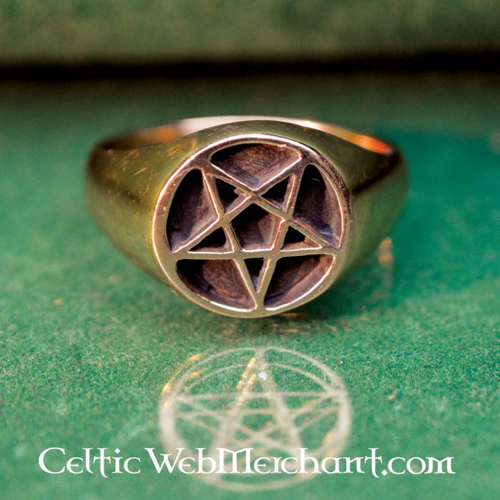 Pentagram ring, bronze