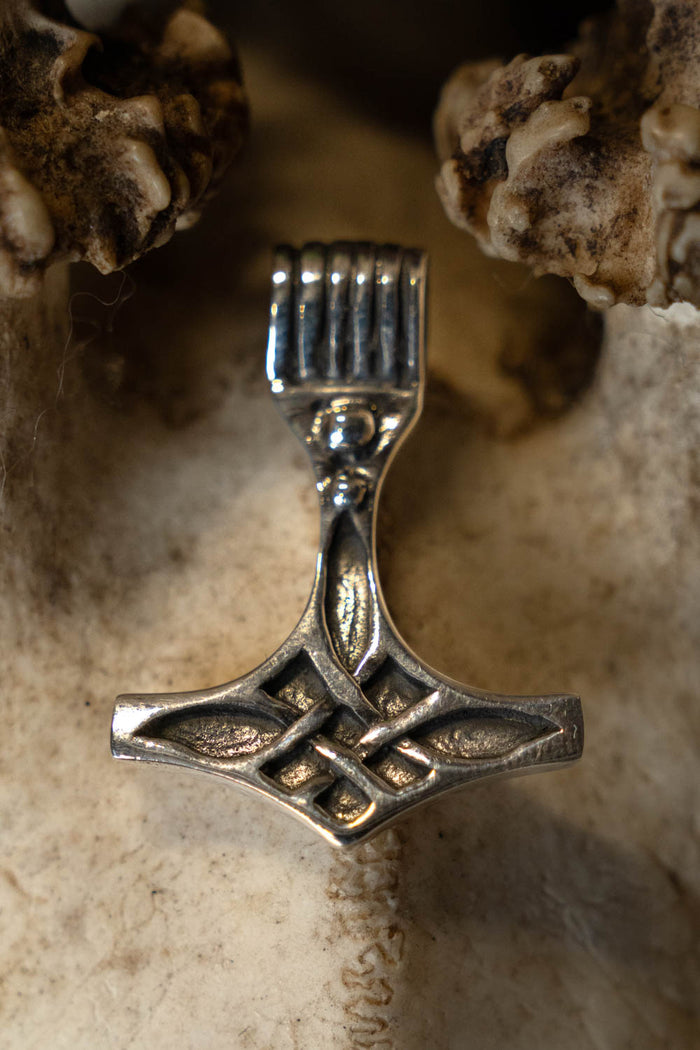 Thor's hammer, sterling silver