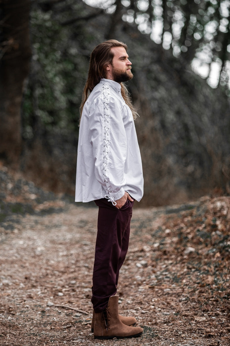 Koszula piracka z wiązaniem, biała 